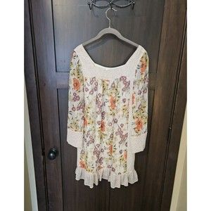 EUC Jovovich Hawk Women's Cottage Core Chiffon Floral Boho Dress Size Small